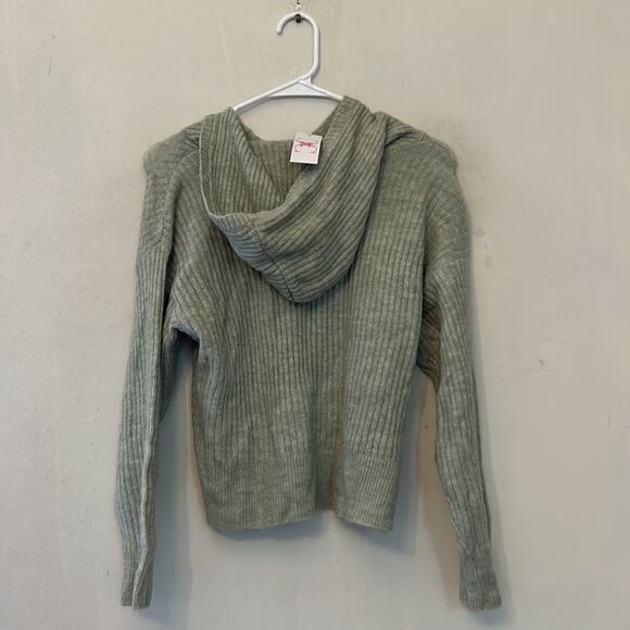 Chloe + Cyrus girls sage green hooded long sleeve sweater Size L New - Picture 6 of 9